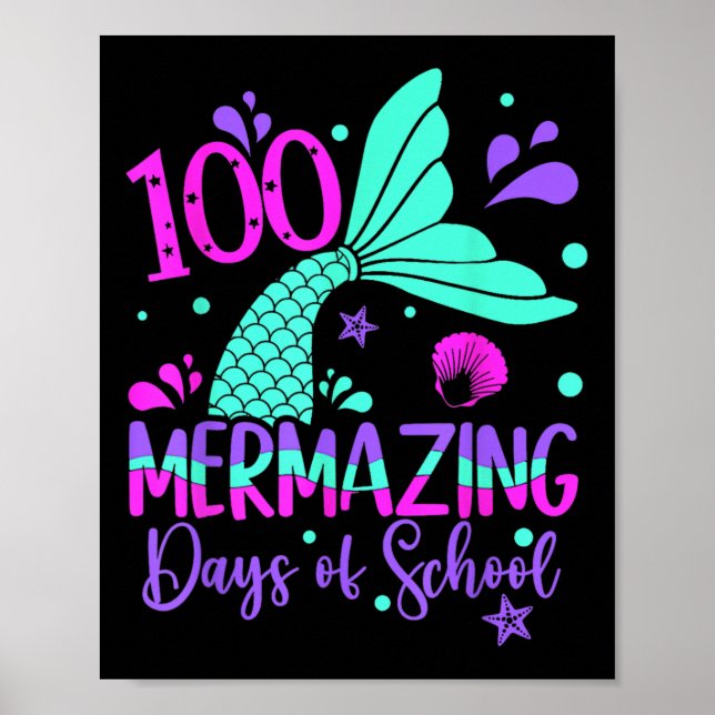 Affiche 100 Jours Mermazing Mermaid 100e Jour De L'École G (Devant)