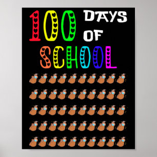 Affiche 100 Jours Mignons De L'École Fente Masque Visage V
