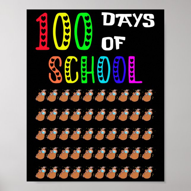 Affiche 100 Jours Mignons De L'École Fente Masque Visage V (Devant)