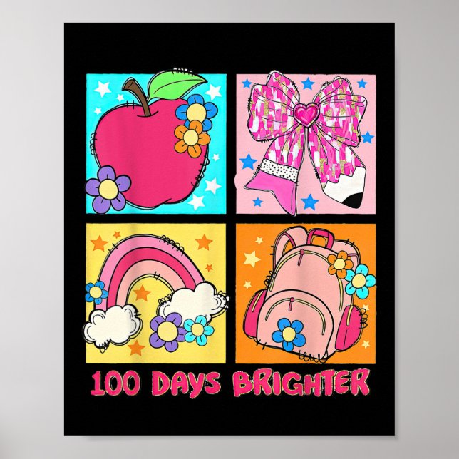 Affiche 100 Jours Plus Brighter Retro Coquette 100e Jour D (Devant)