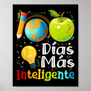 Affiche 100 Jours Plus Intelligente Professeur d'espagnol