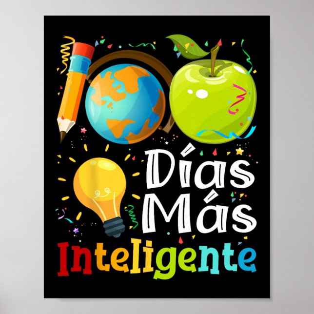 Affiche 100 Jours Plus Intelligente Professeur d'espagnol  (Devant)