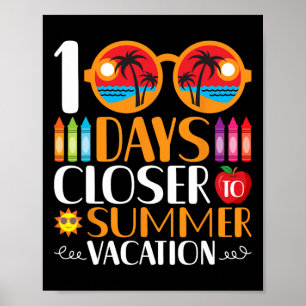 Affiche 100 jours plus près des vacances d'été