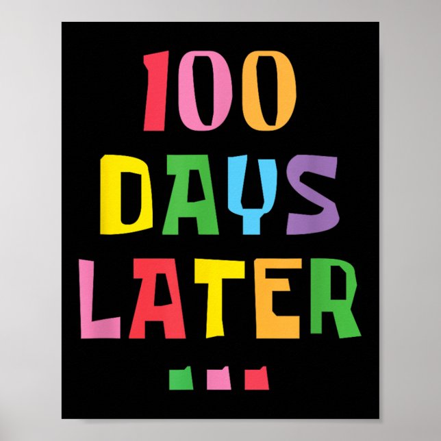 Affiche 100 Jours Plus Tard 100E Jour D'Enseignants À L'Éc (Devant)