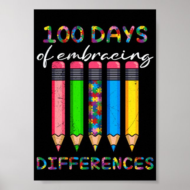 Affiche 100 jours pour accepter les différences Autisme (Devant)