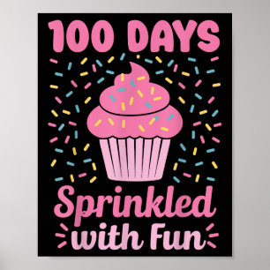 Affiche 100 Jours Saupoudrés De Cupcake Fun 100E Jour De S