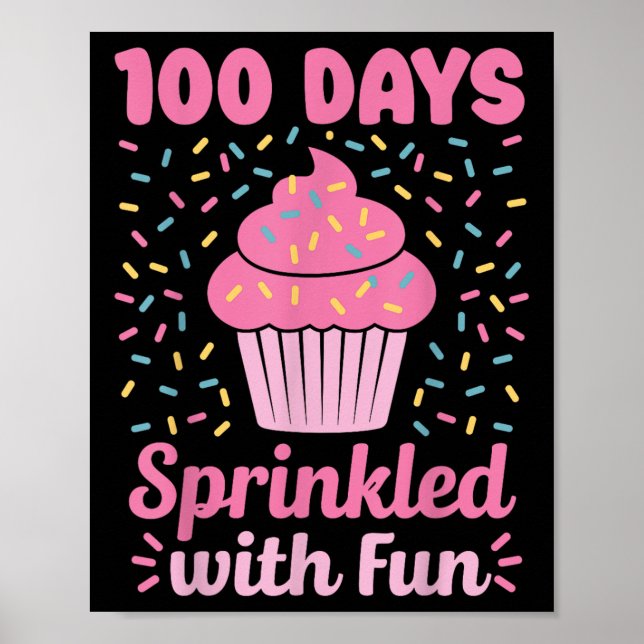 Affiche 100 Jours Saupoudrés De Cupcake Fun 100E Jour De S (Devant)