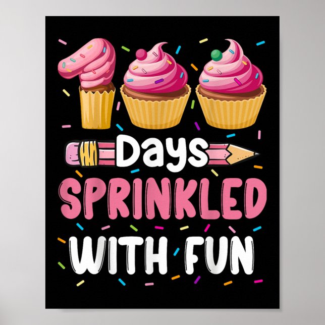 Affiche 100 Jours Saupoudrés De Cupcake Fun 100E Jour De S (Devant)