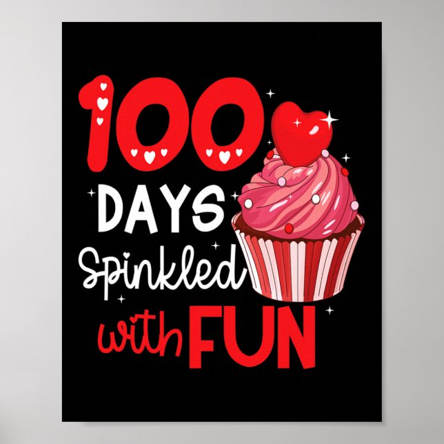 Affiche 100 Jours Saupoudrés De Cupcake Fun 100E Jour De S (Devant)