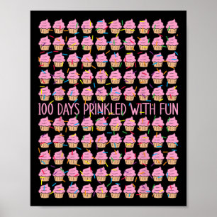 Affiche 100 Jours Saupoudrés De Donuts Amusants 100 Jours