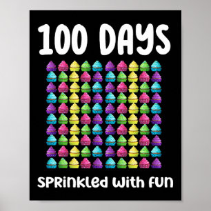 Affiche 100 Jours Saupoudrés De Fun Cupcake Celebration Sc