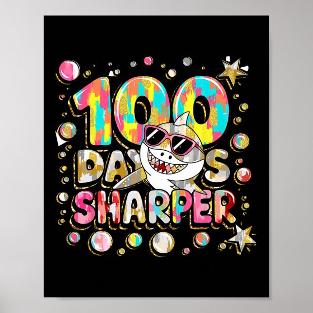 Affiche 100 Jours Sharper Shark Brighter plus intelligent  (Devant)