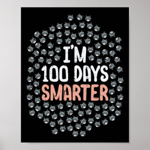Affiche 100 Jours Smarter 100e Jour De L'École Kitten Chat