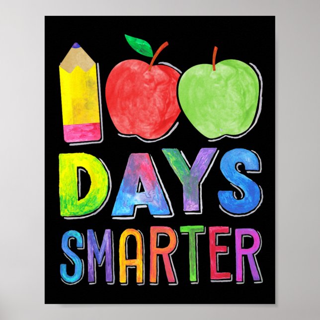 Affiche 100 Jours Smarter 100e Jour D'École Femmes Enseign (Devant)