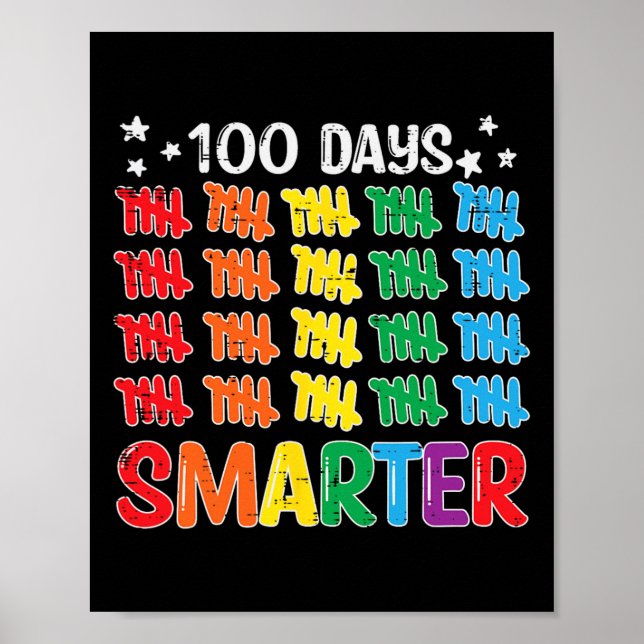 Affiche 100 Jours Smarter 100e Jour D'Enseignant Enfants (Devant)