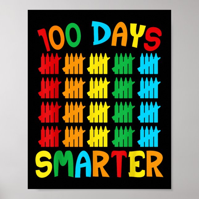 Affiche 100 Jours Smarter Funny 100e Jour De L'École (Devant)
