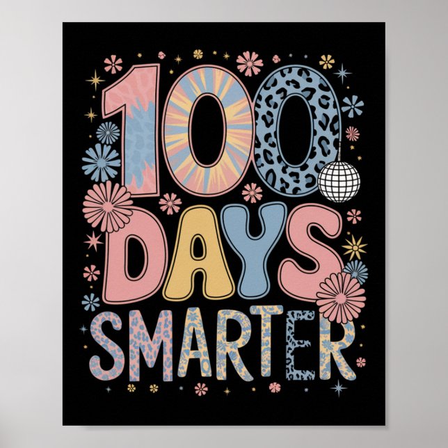 Affiche 100 Jours Smarter Joyeux 100E Jour D'École Enfants (Devant)