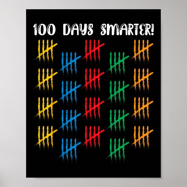 Affiche 100 Jours Smarter mignon élèves garçons filles 100 (Devant)