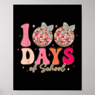 Affiche 100 Jours super D'École Coquette Bow 100e Jour O