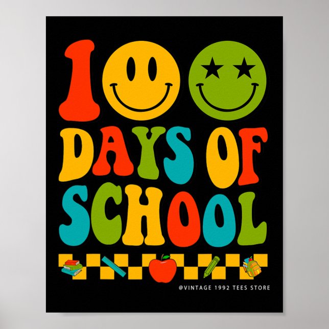 Affiche 100 Jours super D'Enseignants Étudiants Enfants Hi (Devant)