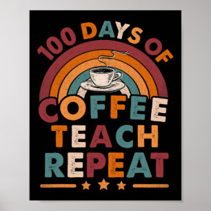 Affiche 100 Jours vintages D'École Pour L'Enseignant L'Amo