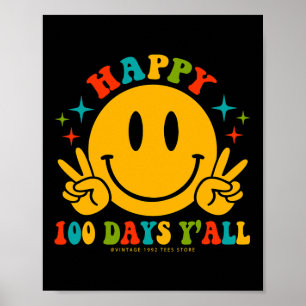 Affiche 100 Jours Y’all Enseignants Étudiants 100e Jour De
