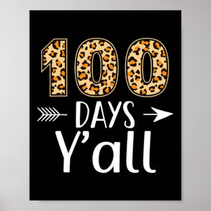 Affiche 100 Jours Y'all Leopard 100e Jour De L'École Ensei