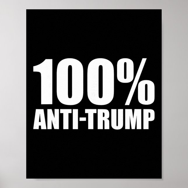 Affiche 100 Pour Cent Anti-trump - Citation Drôle  (Devant)