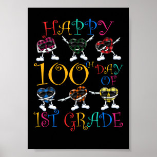 Affiche 100e jour 1re année Dabbing Heart Floss Danse Enfa