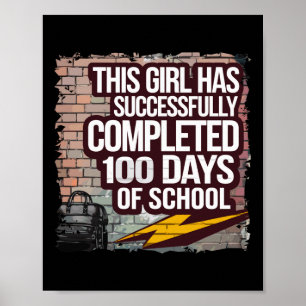 Affiche 100e jour Amusant tenue filles et amp; Étudiant 10