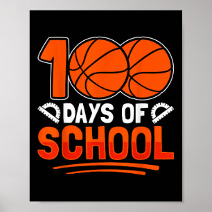 Affiche 100E Jour De Basketball Scolaire 100 Jours D'École