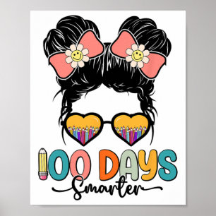 Affiche 100e Jour De Filles D'École Messy Bun 100 Jours Sm