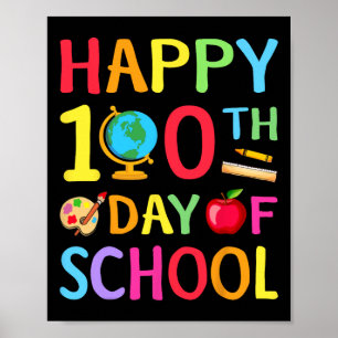 Affiche 100e Jour De L'École 100 Jours De L'Enseignant Stu