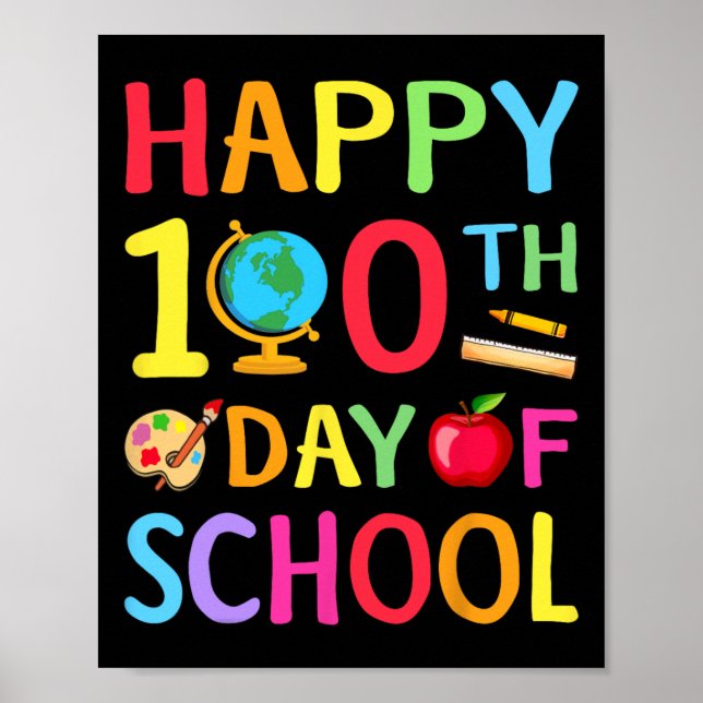 Affiche 100e Jour De L'École 100 Jours De L'Enseignant Stu (Devant)