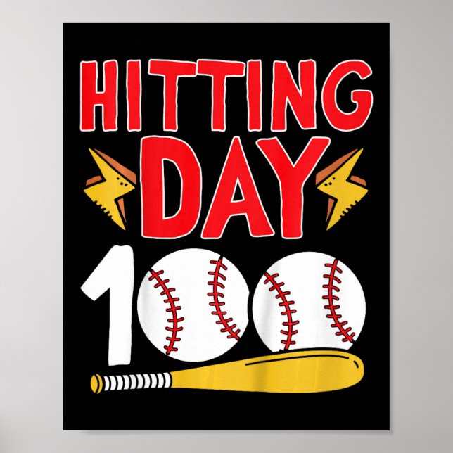 Affiche 100E Jour De L'École Baseball 100 Jours De L'École (Devant)