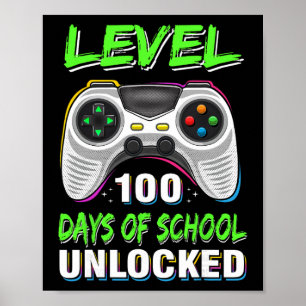 Affiche 100e Jour De L'École Chemise Enfants Jeux Vidéo Ga