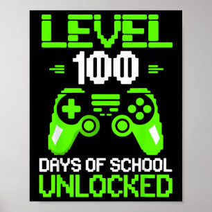 Affiche 100e Jour De L'École Chemise Enfants Jeux Vidéo Ga
