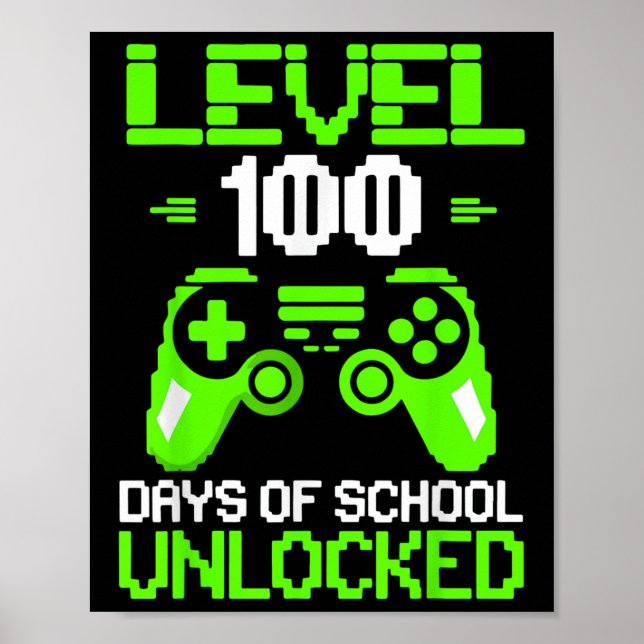 Affiche 100e Jour De L'École Chemise Enfants Jeux Vidéo Ga (Devant)