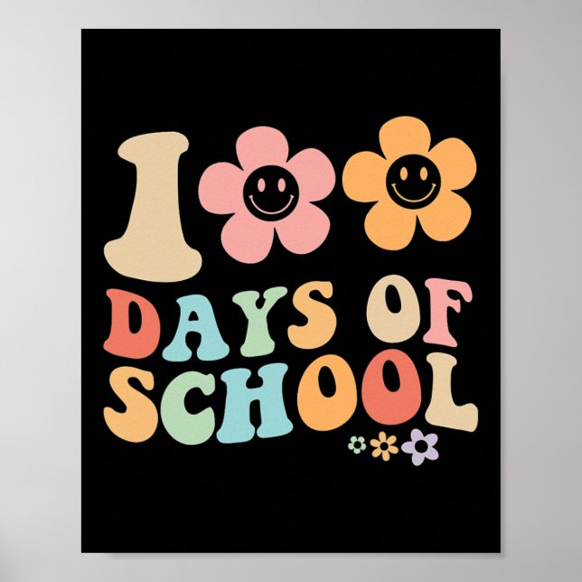 Affiche 100e jour de l'école Conception vintage super pour (Devant)