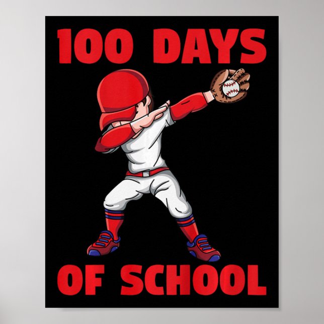 Affiche 100E Jour De L'École Enfants Baseball 100 Jours De (Devant)