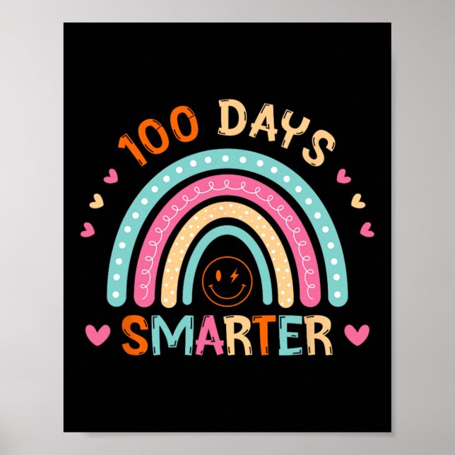 Affiche 100e Jour De L'École Enseignant 100 Jours Smarter  (Devant)