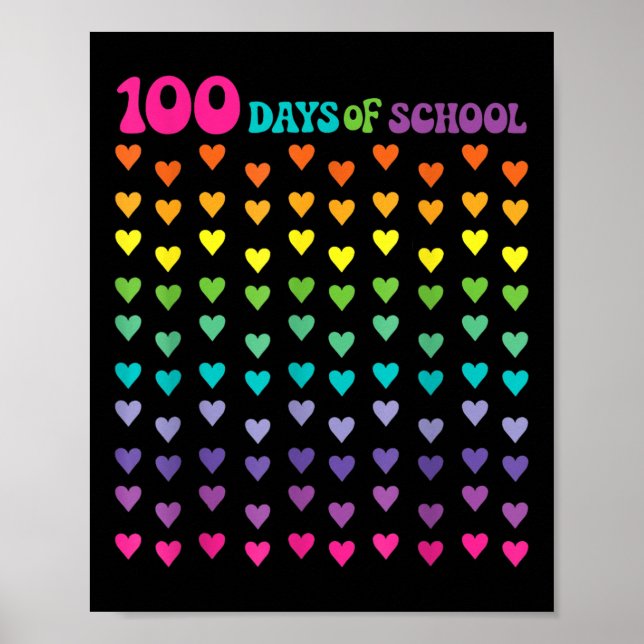 Affiche 100e Jour De L'École Enseignant Enfants 100 Jours  (Devant)