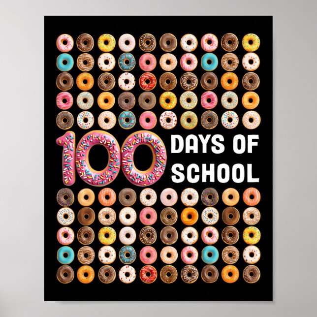 Affiche 100e Jour De L'École Enseignant Enfants 100 Jours  (Devant)