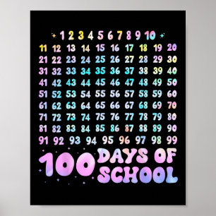 Affiche 100e Jour De L'École Enseignant Enfants 100 Jours 