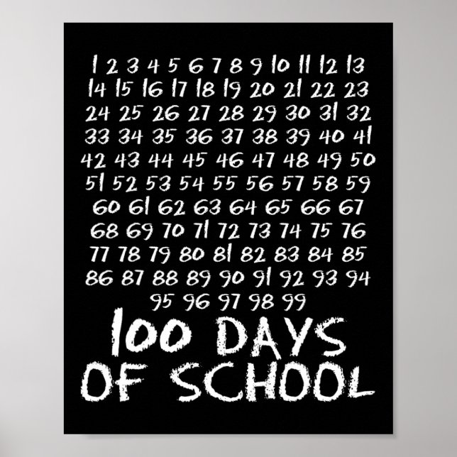 Affiche 100e Jour De L'École Enseignant Enfants 100 Jours  (Devant)