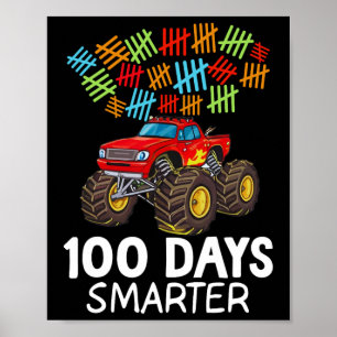 Affiche 100e Jour De L'École Monster Camion Toddler 100 Jo