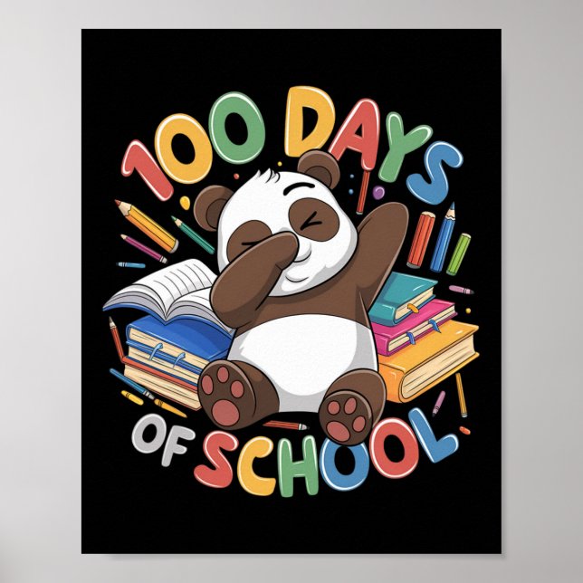 Affiche 100e Jour De L'École Panda Dabbing Crew Les Enfant (Devant)