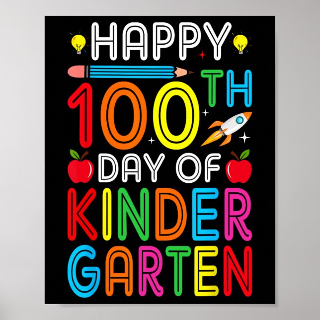Affiche 100E Jour De Maternelle Enseignant Enfants 100 Jou (Devant)