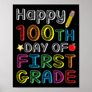 Affiche 100e Jour De Première Année - Coloré 100 Jours Cad