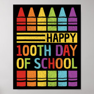 Affiche 100E Jour De Scolaires Garçons Filles Enfants 100 